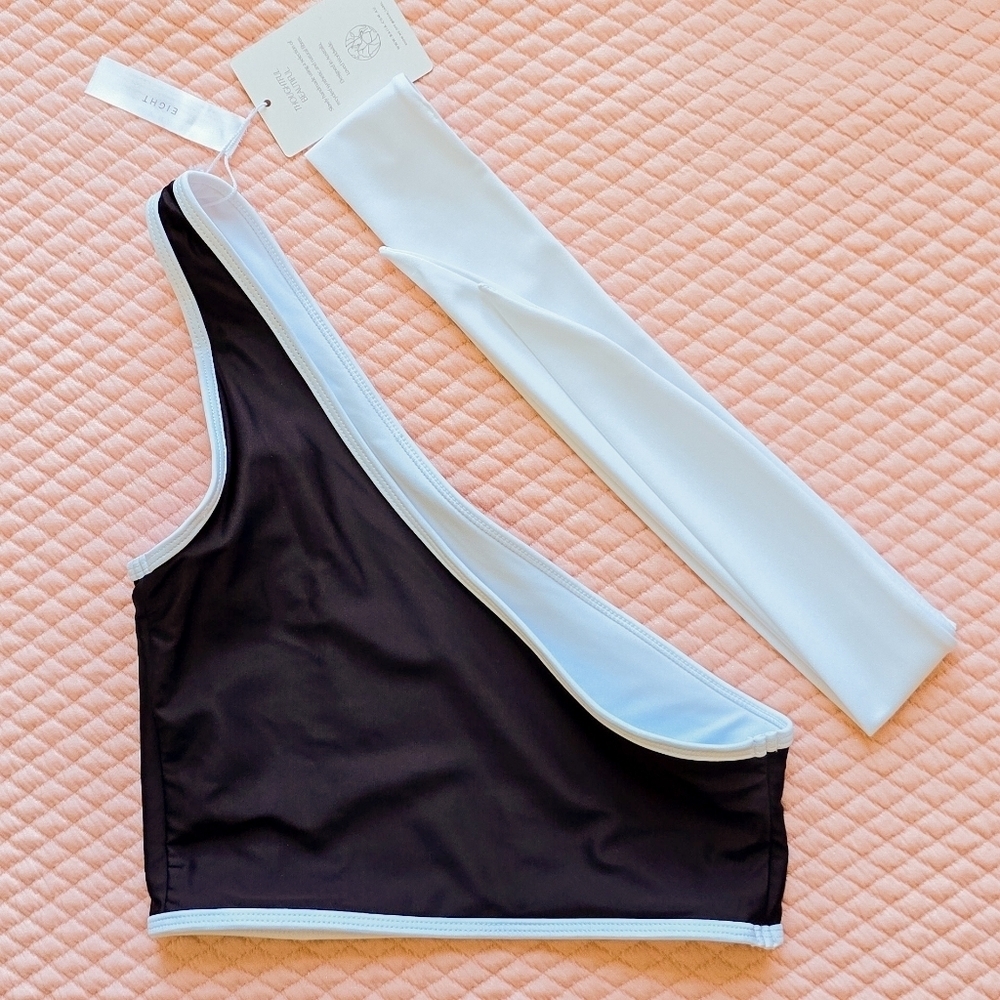 BAIIA, New, Coco Reversible Swim Top Chest Piece & Sash Tie, US Size 4